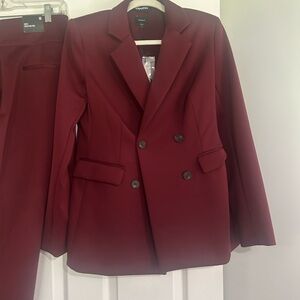 Express Maroon Ankle Pantsuit